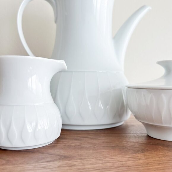 Vintage White Thomas Germany Porcelain Coffee Set - Picture 5 of 9